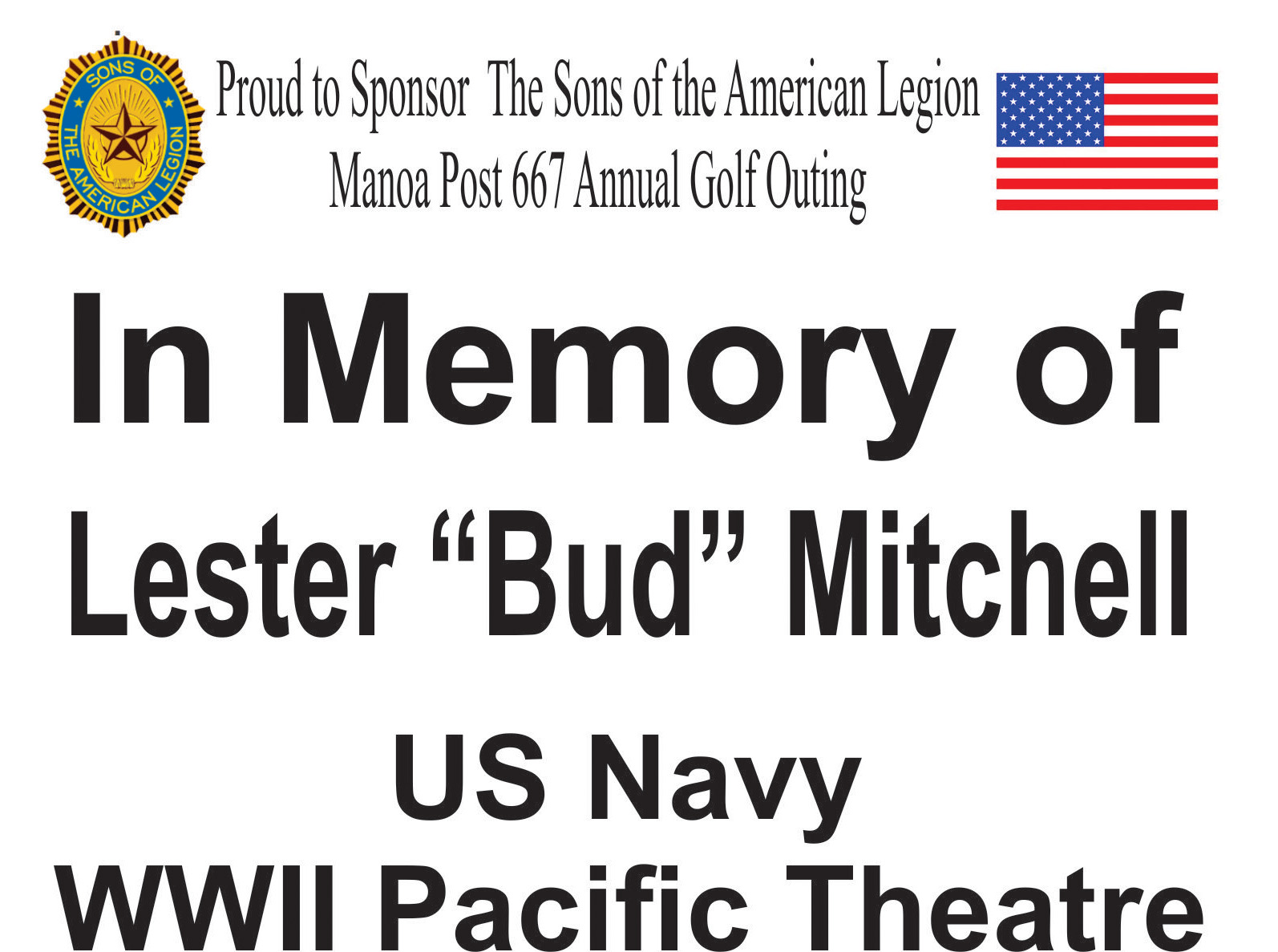 In memory of Lester Bud Mitchell