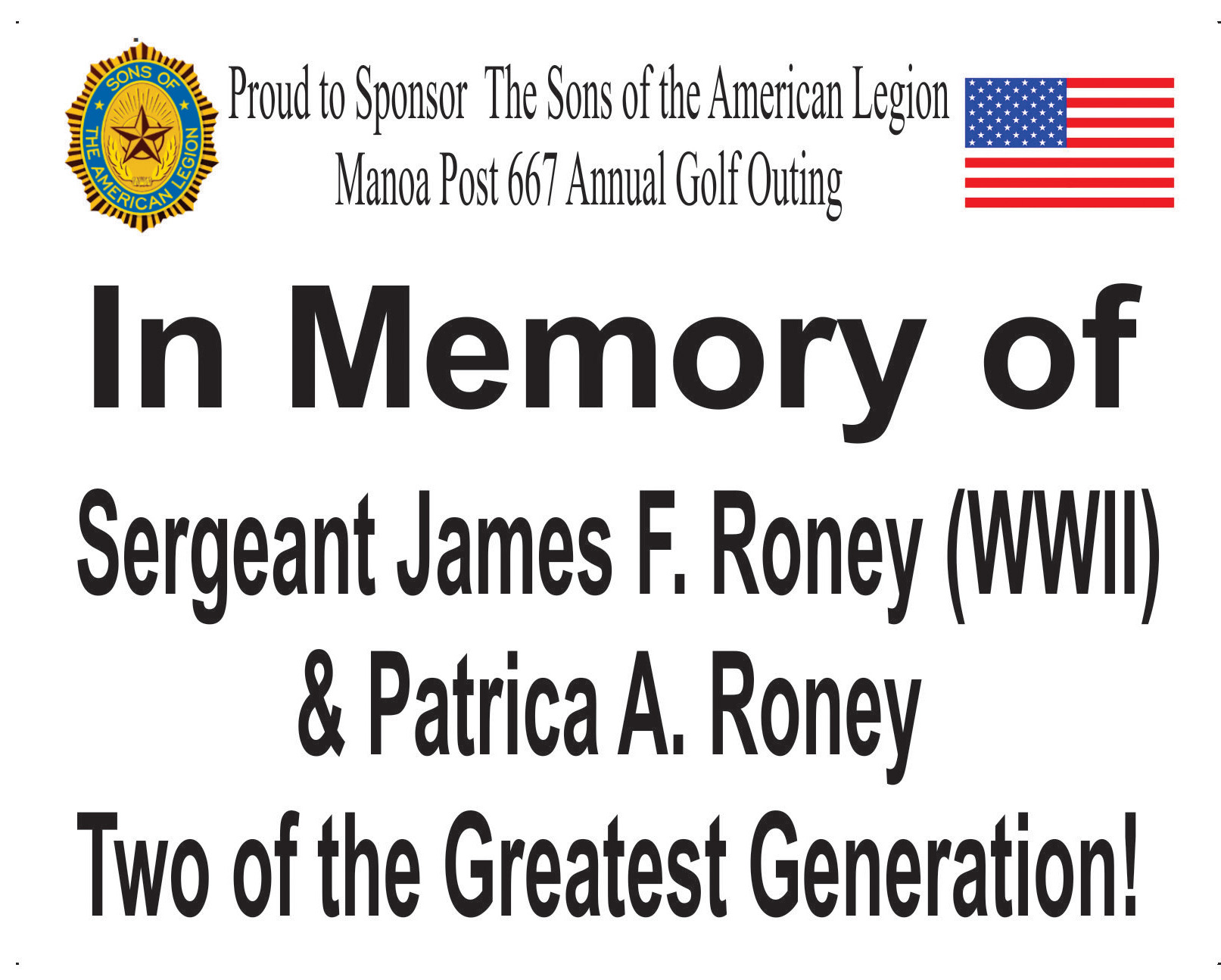 In memory of Sergeant James Roney