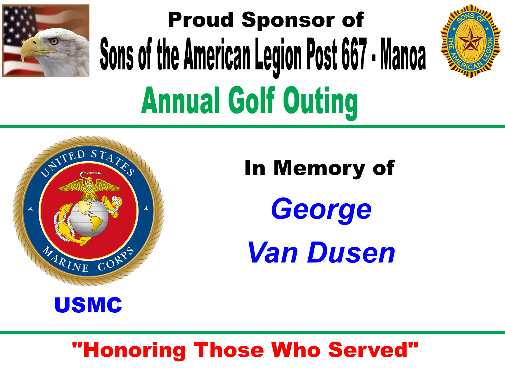 Van Dusen family memorial tribute